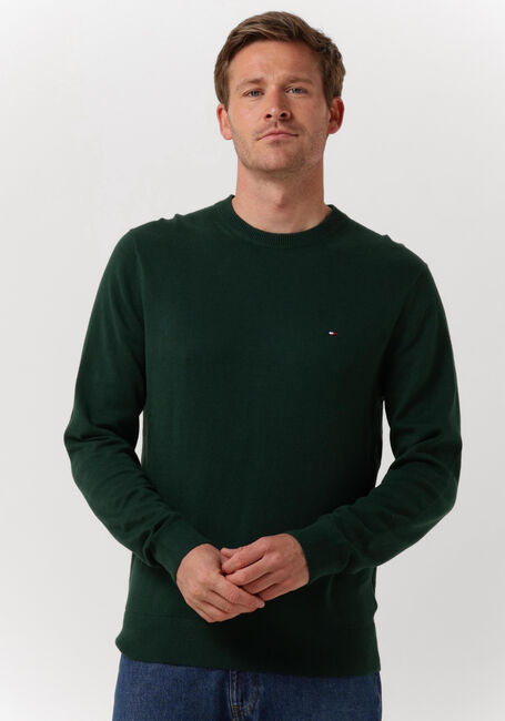Donkergroene TOMMY HILFIGER Trui PIMA ORG CTN CASHMERE CREW NECK - large