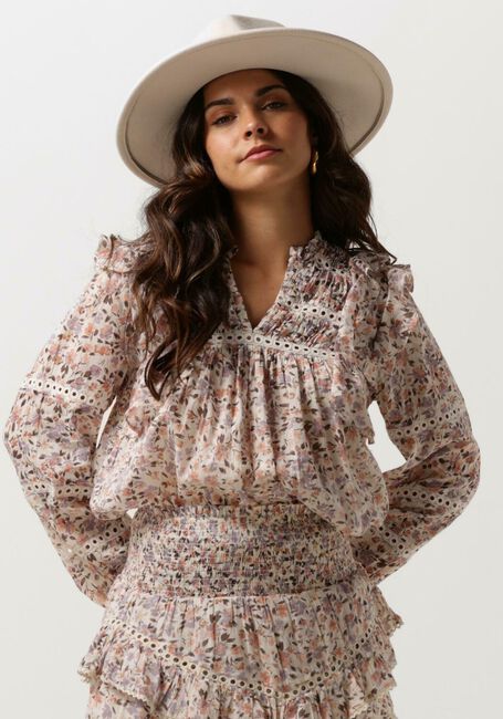 Beige NEO NOIR Blouses AURIKA SOFT FLOWER BLOUSE - large