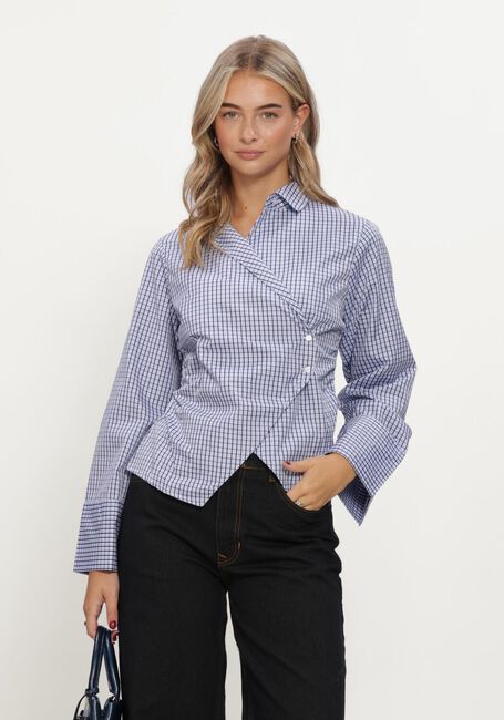 Blauwe NEO NOIR Blouses FENLI CHECK SHIRT - large