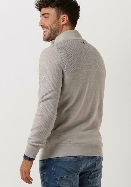 Grijze PME LEGEND Trui HALF ZIP COLLAR COTTON PLATED - large