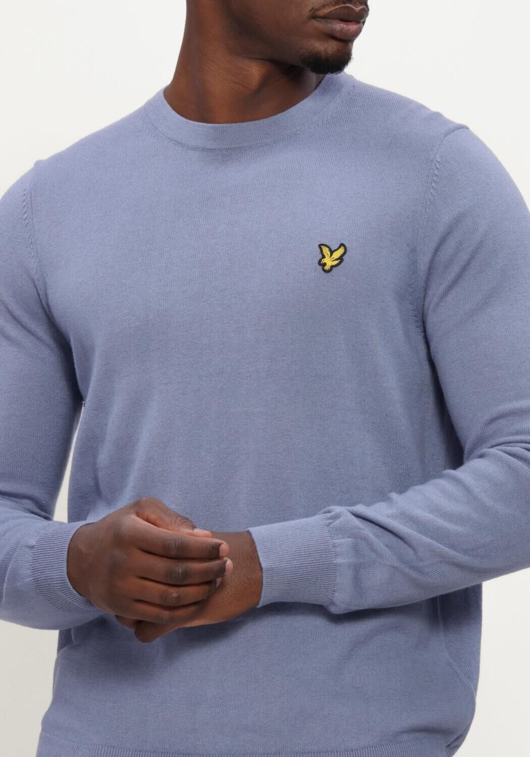Blauwe LYLE & SCOTT Trui COTTON MERINO CREW NECK JUMPER - large