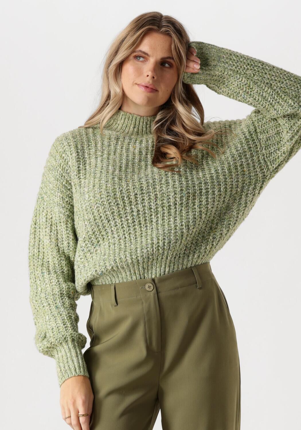 ANOTHER LABEL Dames Truien & Vesten Dylan Knitted Pull Groen