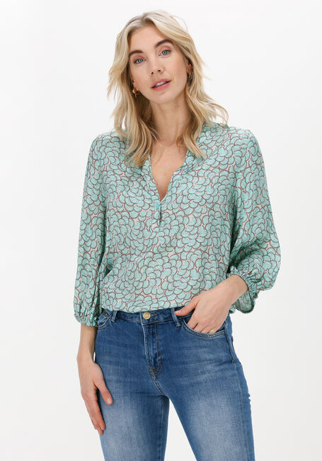 Groene SUMMUM Blouses TOP BALLOON SLEEVES ALL OVER P - large