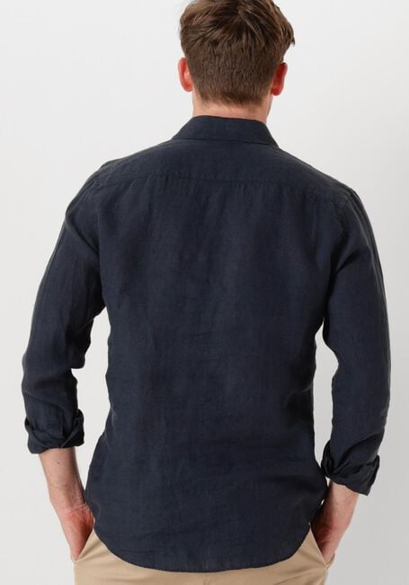 Donkerblauwe PROFUOMO Klassiek overhemd SHIRT X-CUTAWAY LINEN - large