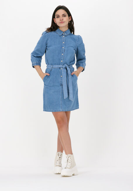 Lichtblauwe OBJECT Mini jurk NORMA DENIM DRESS - large