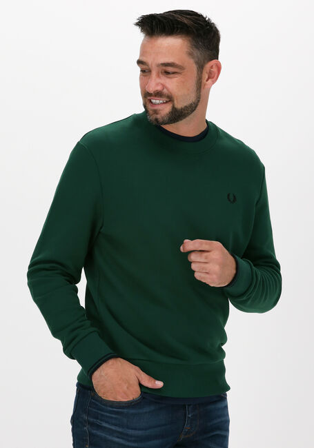 Groene FRED PERRY Trui CREW NECK SWEATSHIRT - large