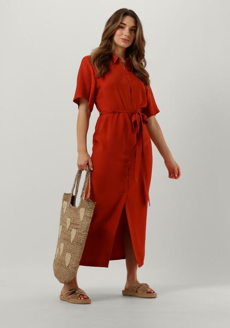 Rode ANOTHER LABEL Midi jurk SANGO DRESS - large
