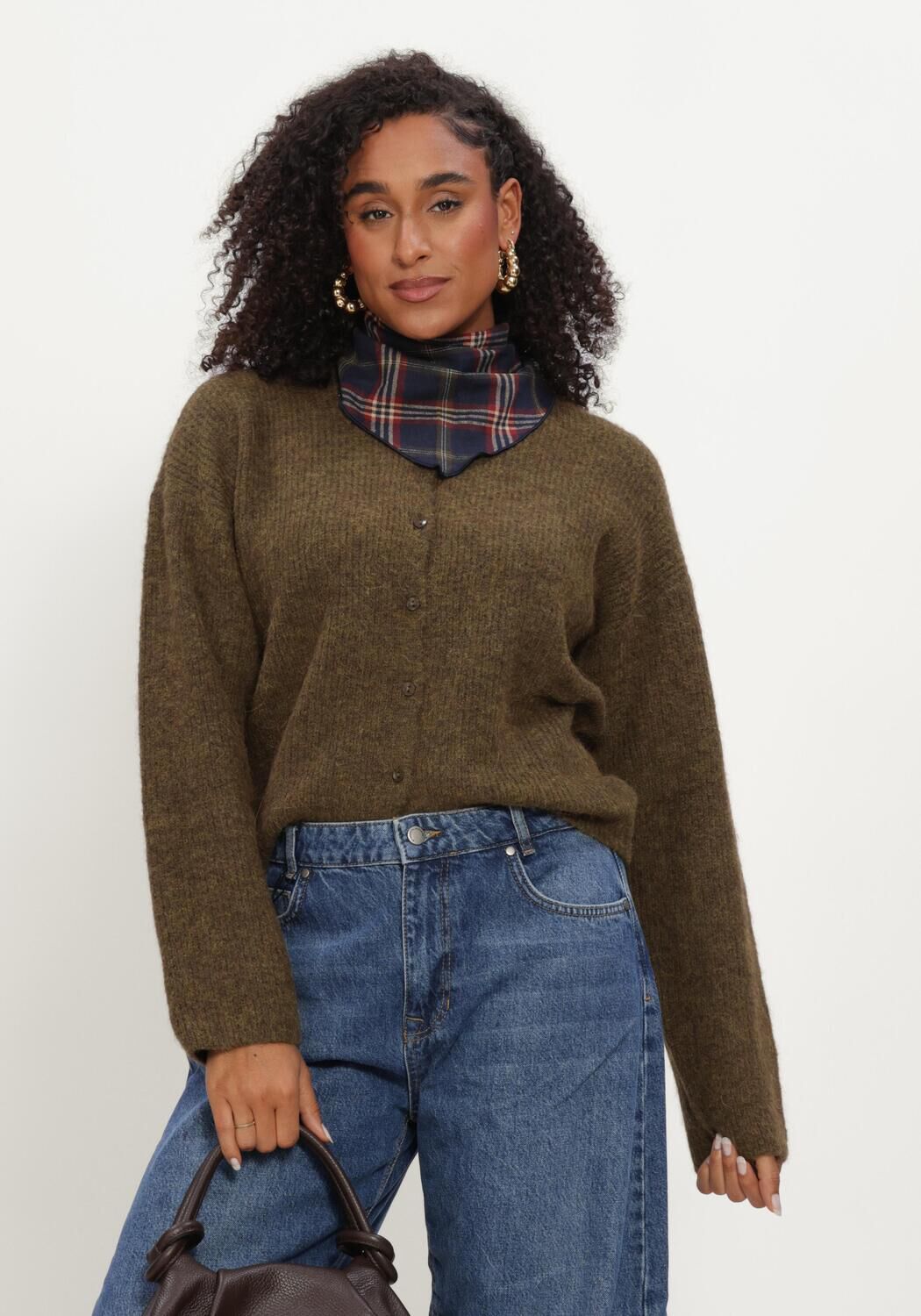 Groene MINUS Vest MSCHRISTA KNIT CARDIGAN - large