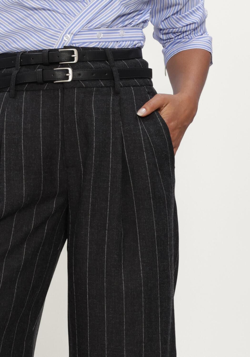 HAUTE L'AMITIÉ Haute L'Amitié Dames Broeken Ivanna Belt Tall Pant Antraciet