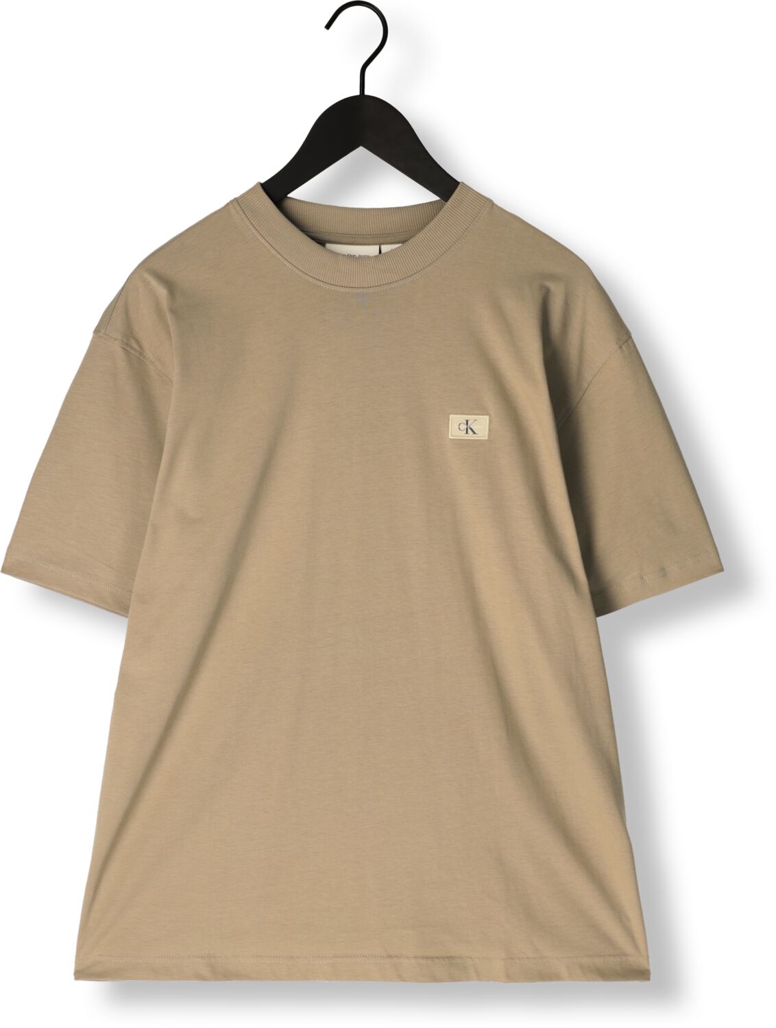 CALVIN KLEIN Heren Polo's & T-shirts Woven Label Relaxed Tee Beige