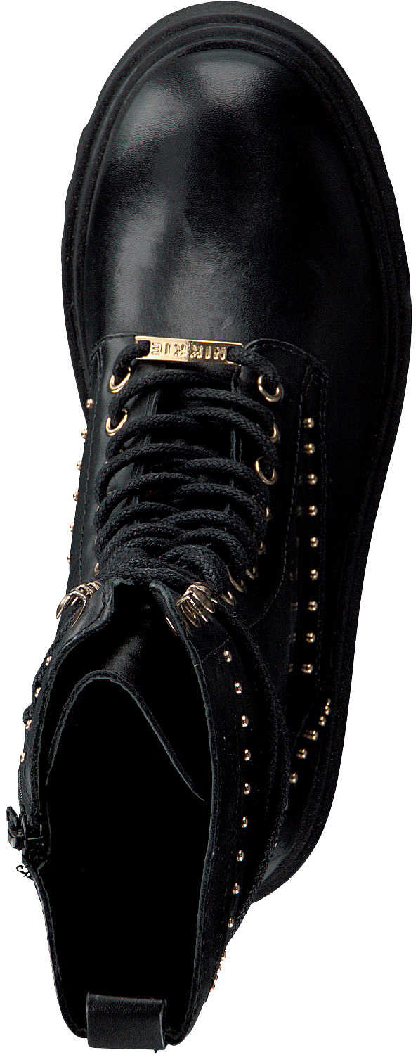 Zwarte NIKKIE Veterboots GOLD STUD BOOTS | Omoda Zwarte NIKKIE Veterboots GOLD STUD BOOTS | Omoda