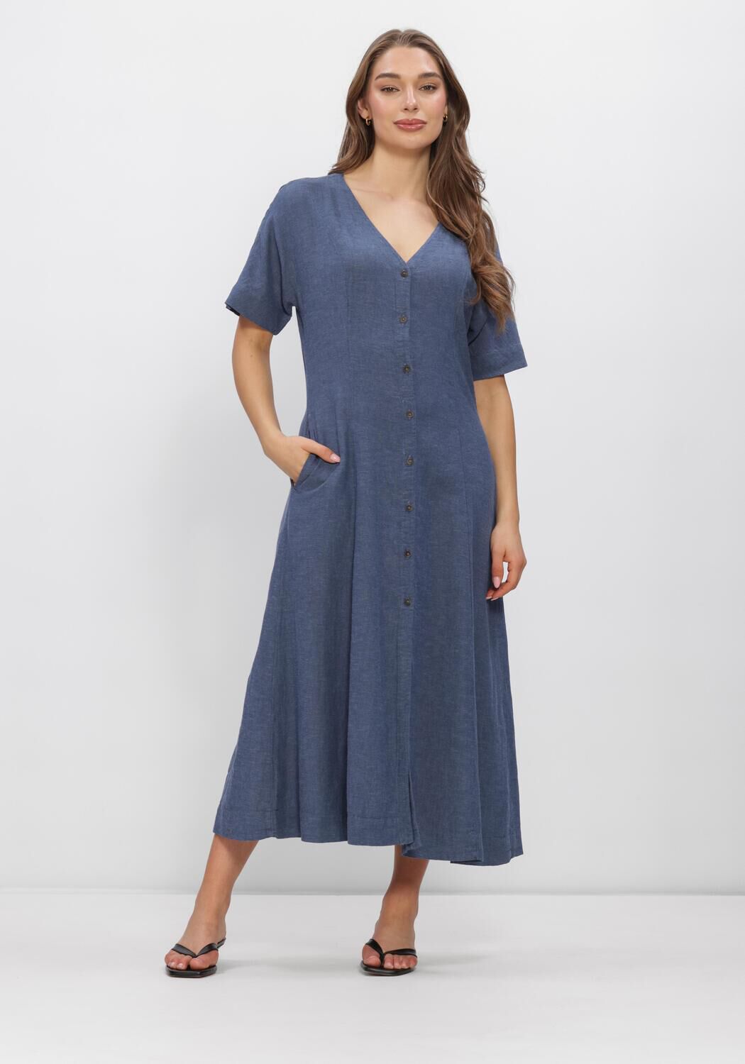 Blauwe MSCH COPENHAGEN Jurken MSCHVIANA GINIA 2/4 DRESS - large