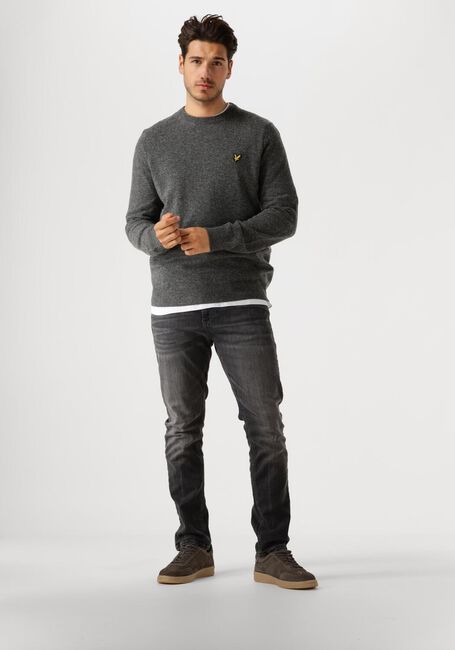Donkergrijze LYLE & SCOTT Trui LAMBSWOOL BLEND CREW NECK JUMPER - large