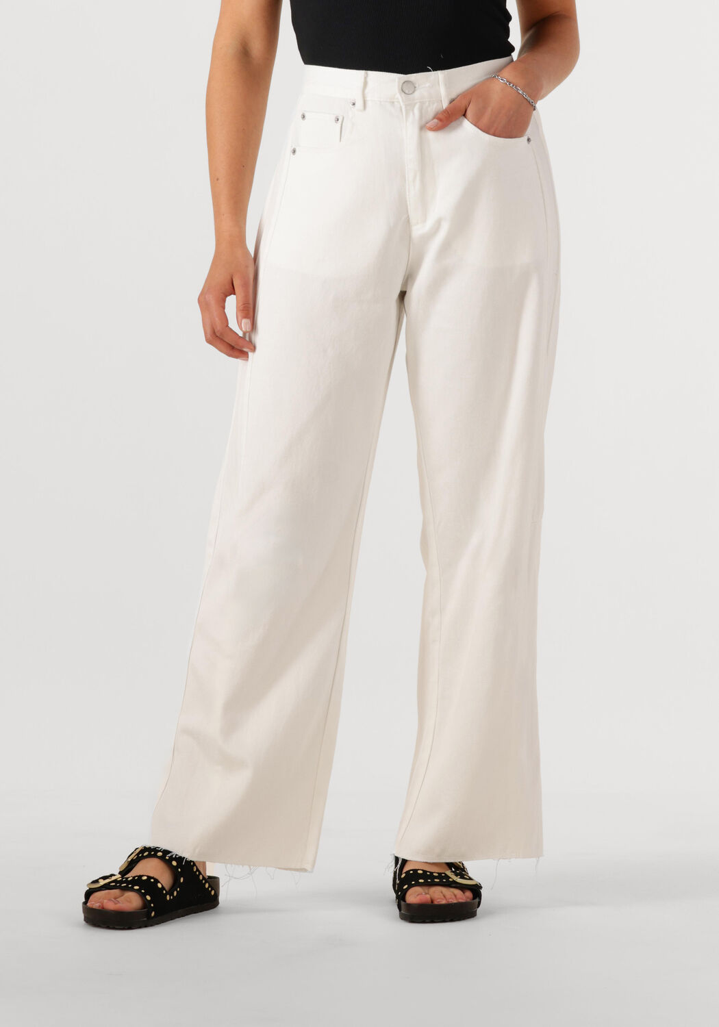 WITHBLACK Dames Jeans Wblannika High Waist Pant Wit