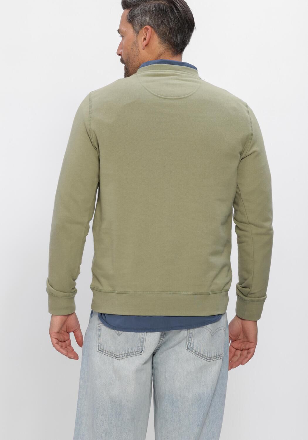 Groene BARBOUR Sweater PIQUE APPLIQUE CREW - large