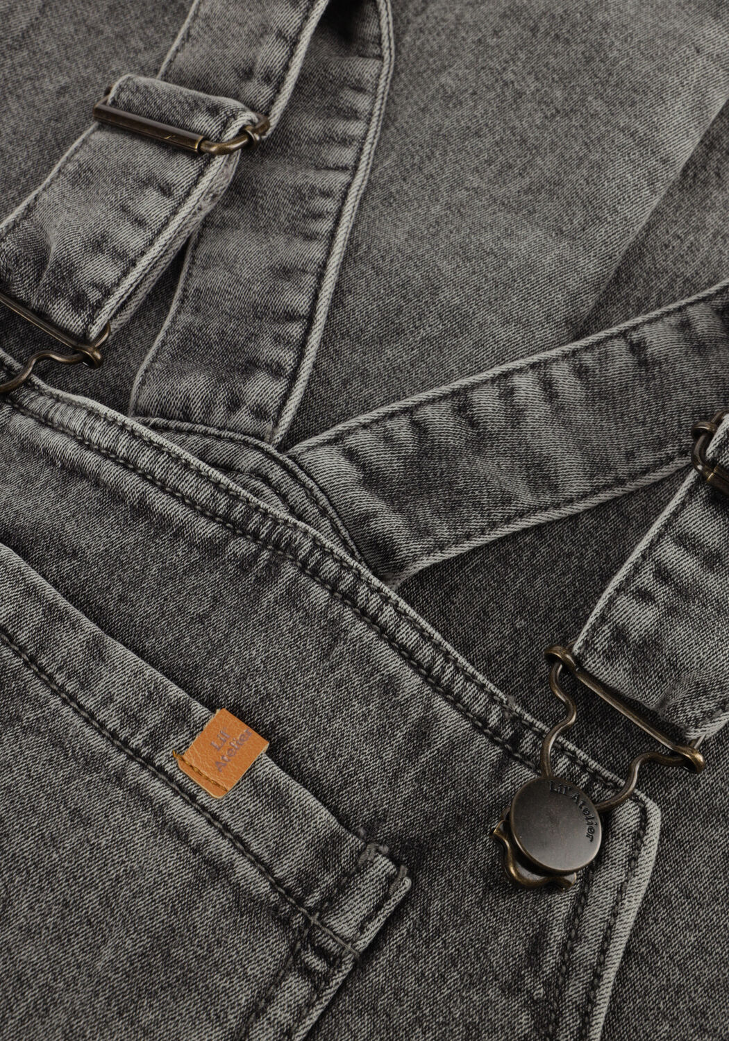 Donkergrijze LIL' ATELIER Straight leg jeans NMMLULIA LOOSE DNM OVERALL 4017-CI LIL - large