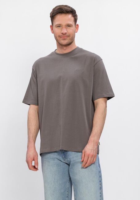 Donkergrijze WOODBIRD T-shirt WBBAINE BASE TEE - large
