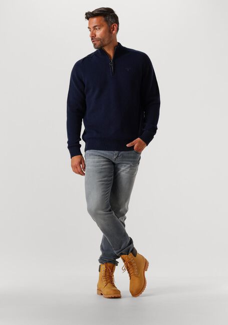 Donkerblauwe BARBOUR Trui GRANGETWON HALF ZIP KNITTED JUMPER - large