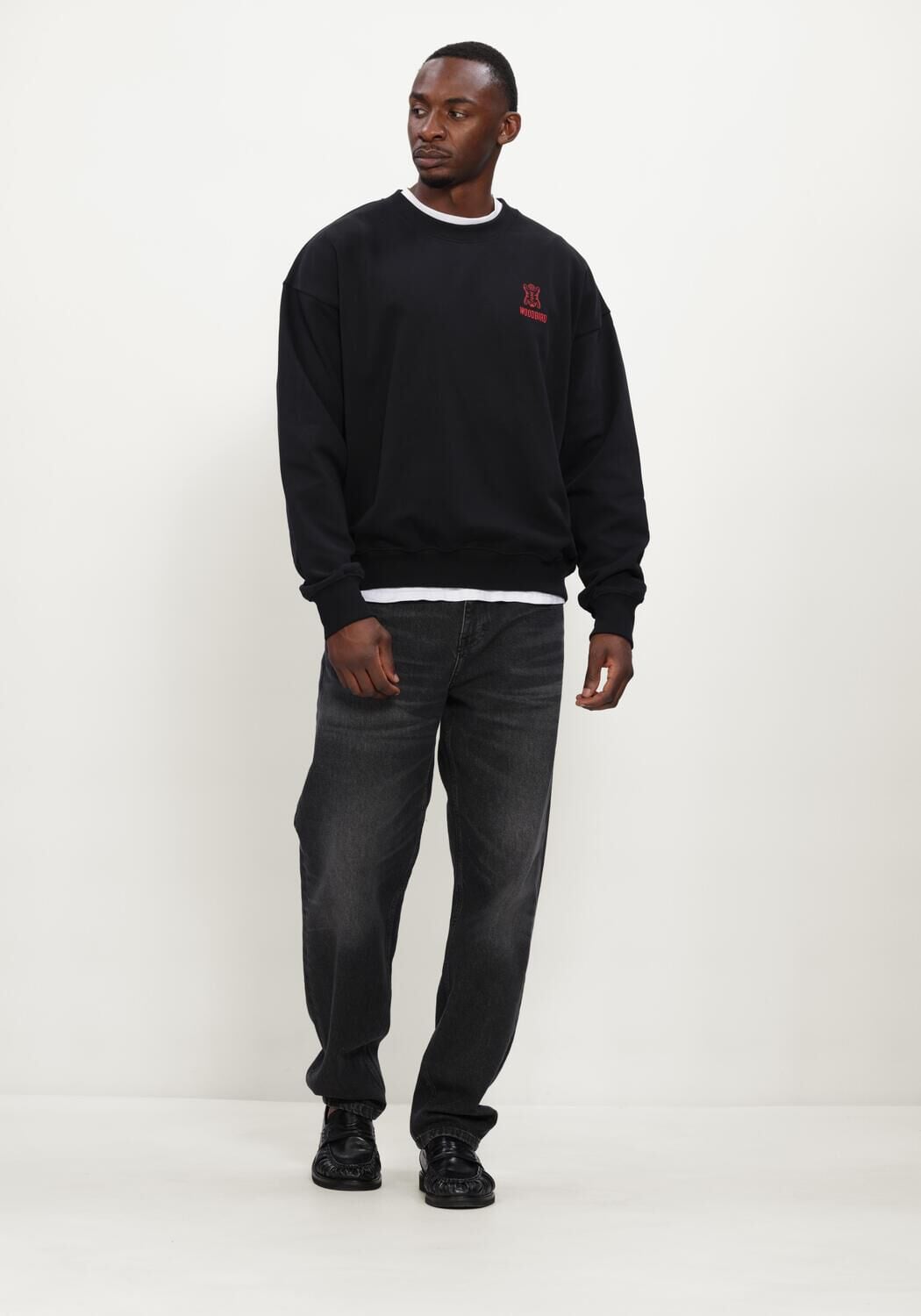 WOODBIRD Heren Truien & Vesten Wbduke Tiger Crew Zwart