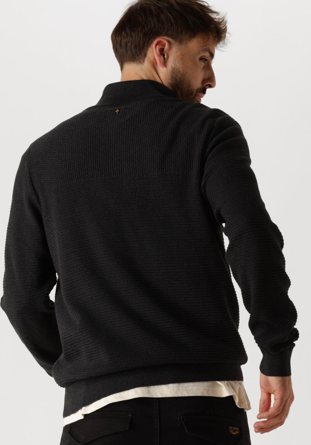 PME LEGEND Heren Truien & Vesten Half Zip Collar Cotton Mouline Zwart