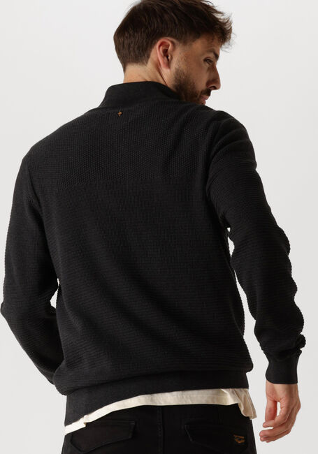 Zwarte PME LEGEND Trui HALF ZIP COLLAR COTTON MOULINE - large