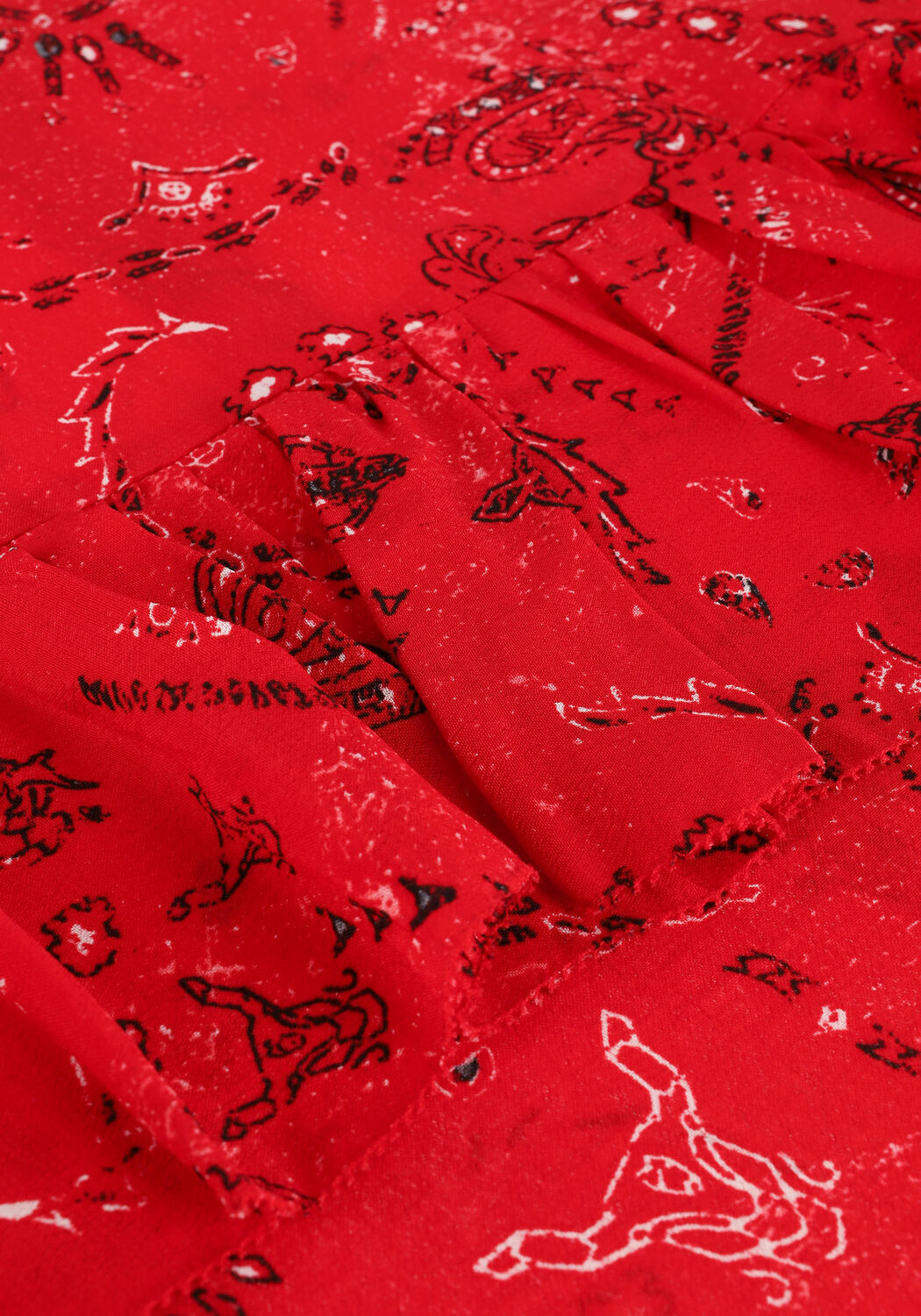 Rode ALIX THE LABEL Blouses LADIES WOVEN ORNAMENT RUFFLE BLOUSE - large