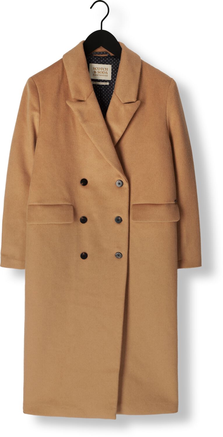 SCOTCH & SODA Dames Jassen Double Breasted Woolen Coat Camel