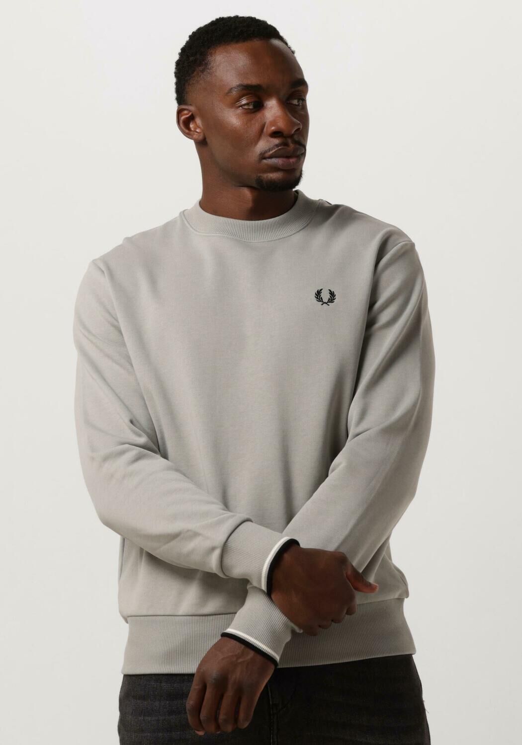 FRED PERRY Heren Truien & Vesten Crew Neck Sweatshirt Beige