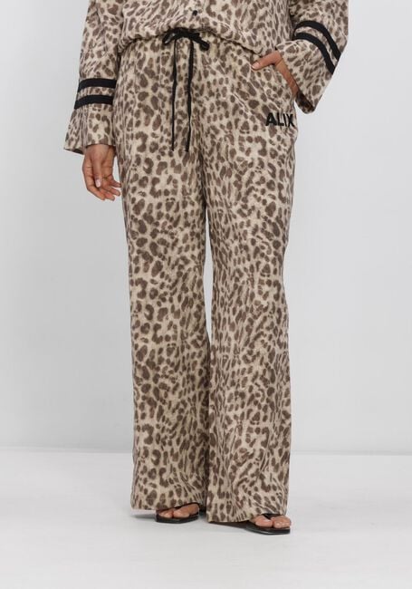 Bruine ALIX THE LABEL Broeken LADIES WOVEN SPORTY ANIMAL PANTS - large