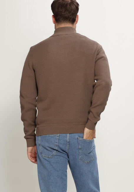 Camel SELECTED MEN Trui SLHDANE LS KNIT STRUCTURE HALF ZIP NOOS - large
