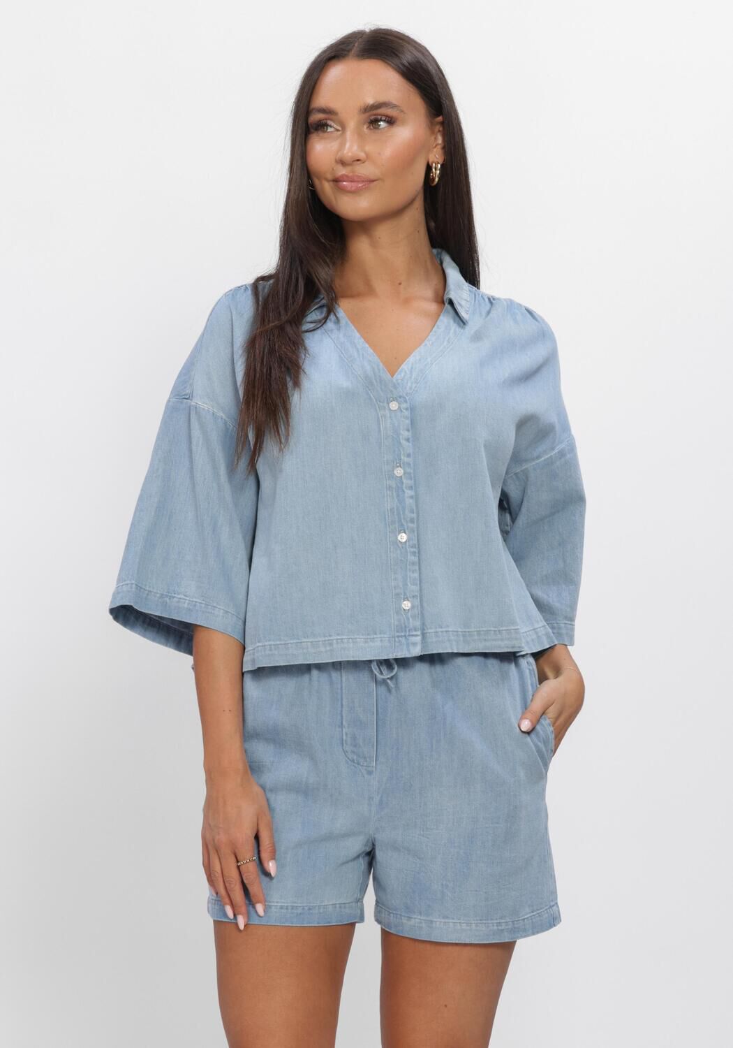 Blauwe MODSTR&Ouml;M Blouses ALVARMD SHIRT - large
