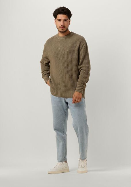 Groene SELECTED MEN Trui SLHBERT RELAXED LS KNIT - large