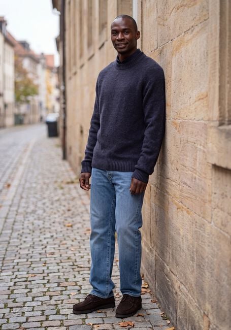 Donkerblauwe LES DEUX Klassiek overhemd SOFT FLANNEL SHIRT - large