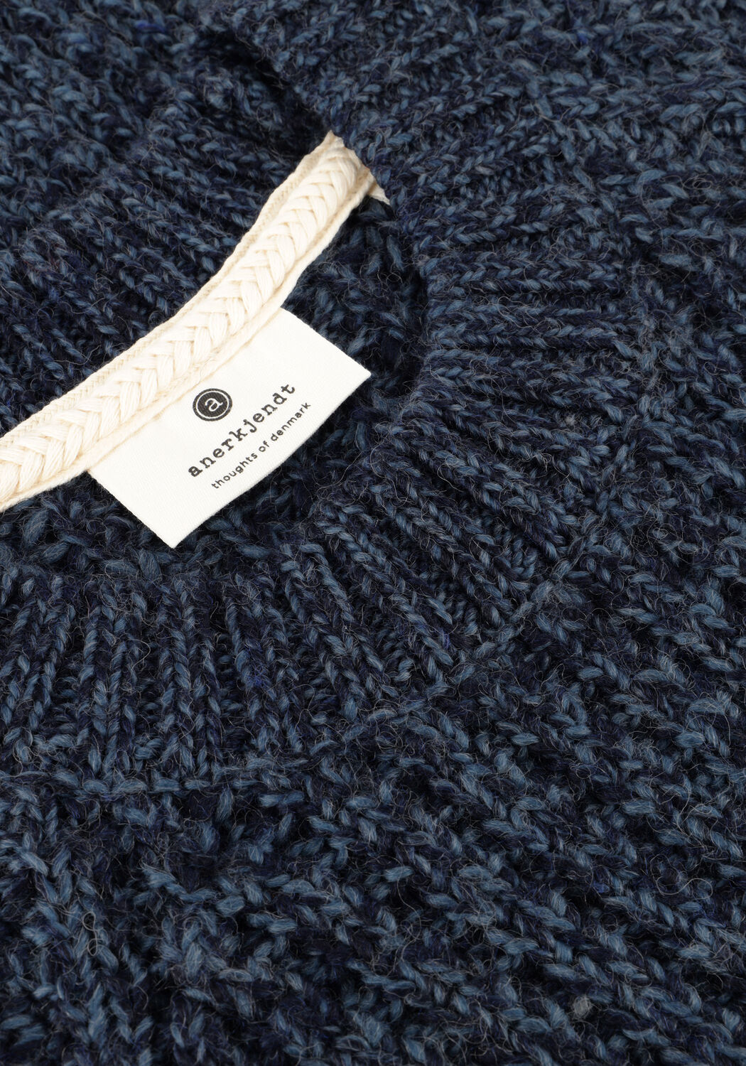 Donkerblauwe ANERKJENDT Trui AKSUNE STRUCTURE KNIT - large