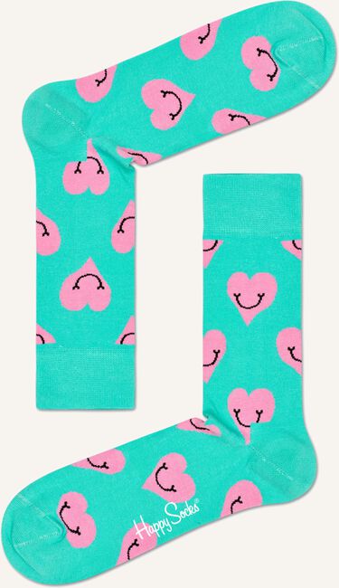 Groene HAPPY SOCKS Sokken SMILEY HEART Groene HAPPY SOCKS Sokken SMILEY HEART - large