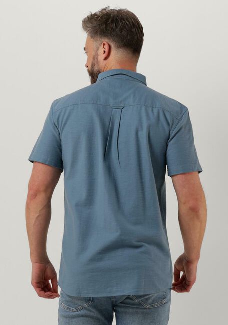Lichtblauwe LYLE & SCOTT Casual overhemd COTTON SLUB SHORT SLEEVE SHIRT - large