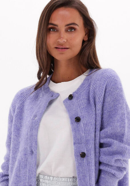 Paarse SELECTED FEMME Vest SLFLULU LS KNIT SHORT CARDIGAN - large