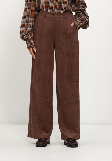 Bruine OBJECT Wijde broek OBJMIYA HW WIDE PANTS - large