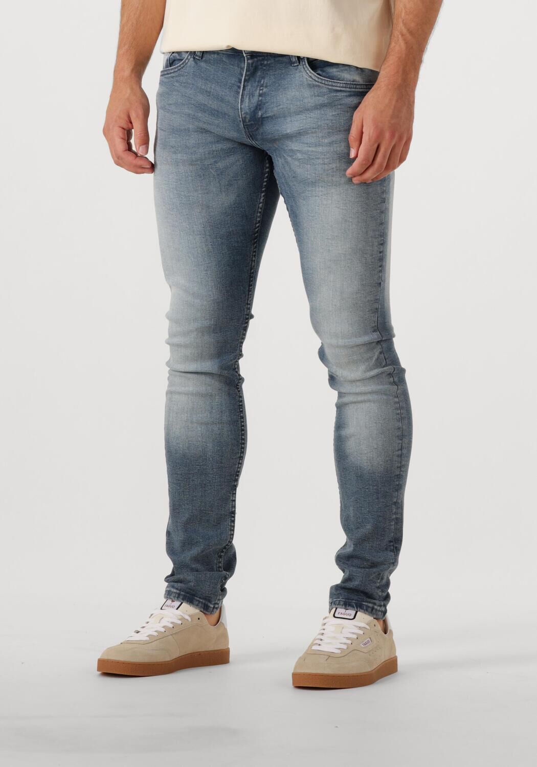 PURE PATH Heren Jeans The Jone Skinny Fit Jeans Blauw