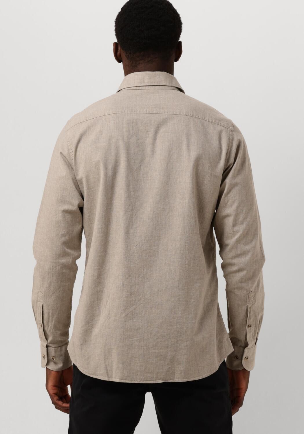 PROFUOMO Heren Overhemden Shirt Cutaway Sc Cotton Linnen Beige