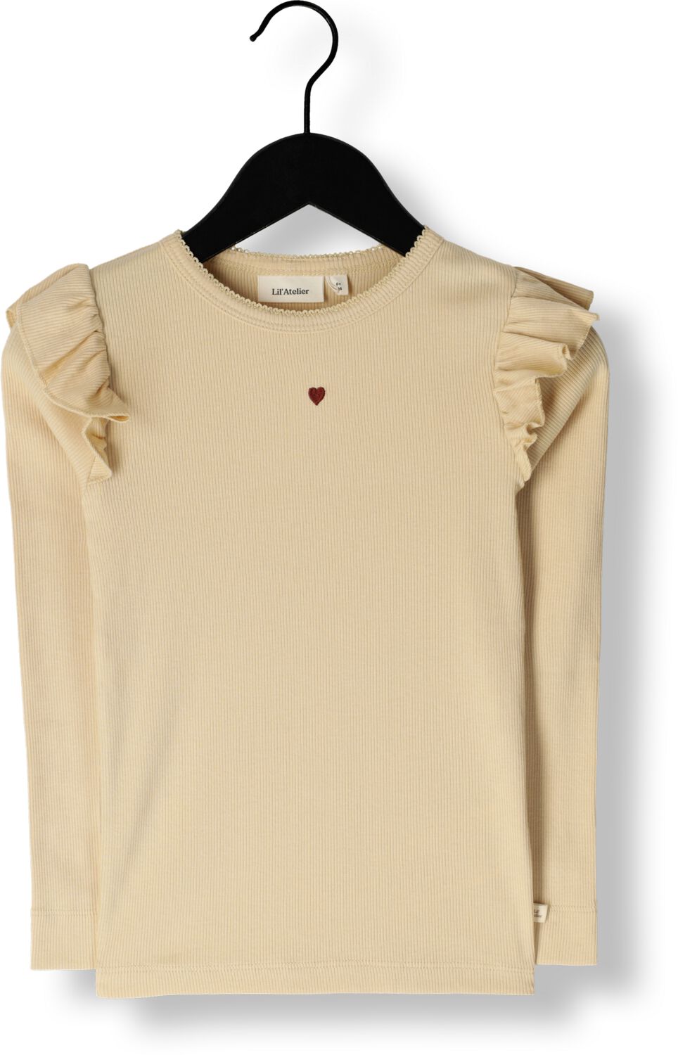 LIL' ATELIER Meisjes Tops & T-shirts Nmfgago Kuo Slim Top Emb Beige