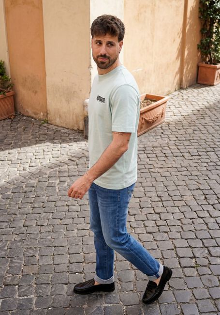 Lichtblauwe BARBOUR T-shirt FROME RELAXED GRAPHIC - large