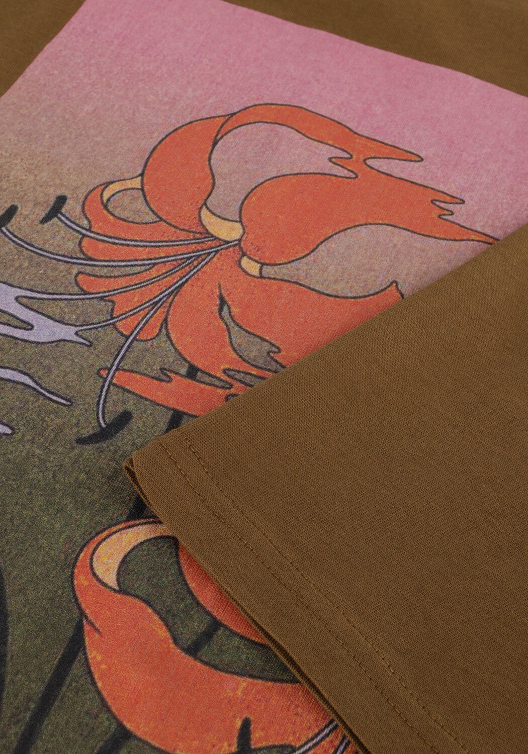 Olijf WOODBIRD Polo WBBAINE FLOWER TEE - large