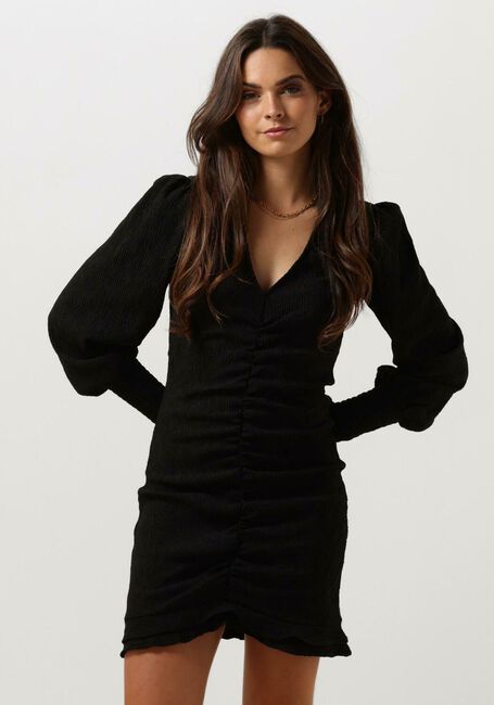 Zwarte ALIX THE LABEL Mini jurk KNITTED WRINKLE DRESS - large