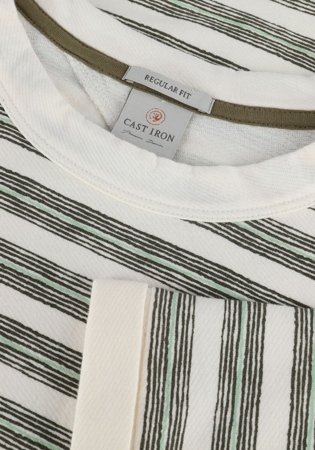 Gebroken wit CAST IRON T-shirt SHORT SLEEVE R-NECK REGULAR FIT TWILL JERSEY - large