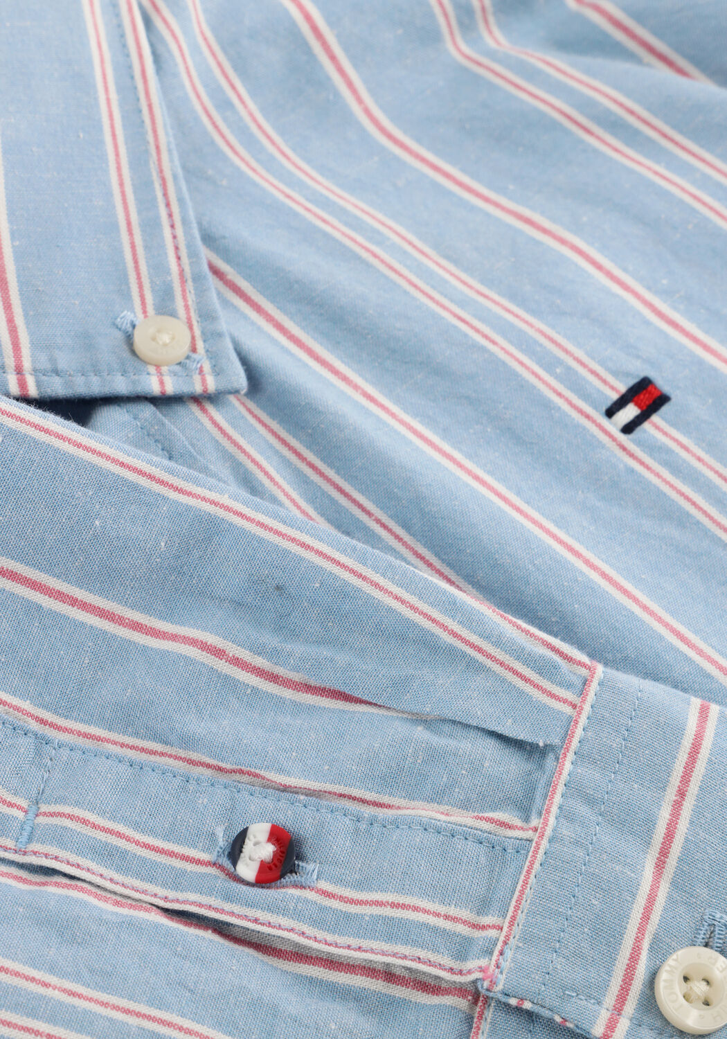 Lichtblauwe TOMMY HILFIGER Klassieke overhemden STRIPE SHIRT - large