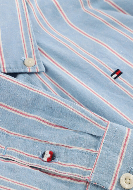 Lichtblauwe TOMMY HILFIGER Klassieke overhemden STRIPE SHIRT - large