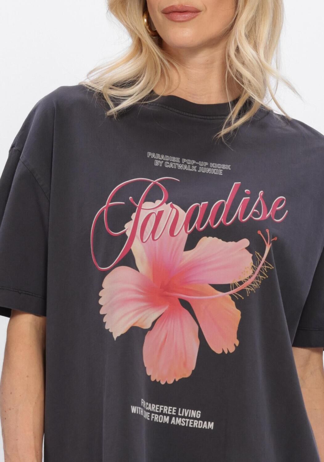 Grijze CATWALK JUNKIE Tops & T-shirts OVERSIZED GRAPHIC T-SHIRT - large