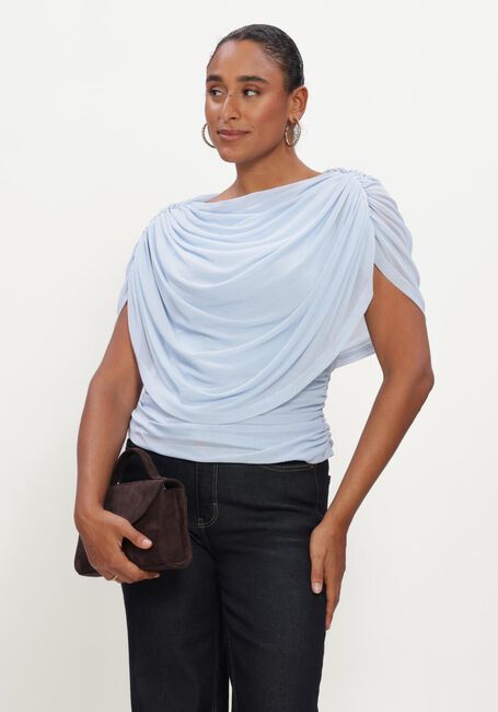 Lichtblauwe NEO NOIR Top COTTUNA DRAPY MESH TOP - large