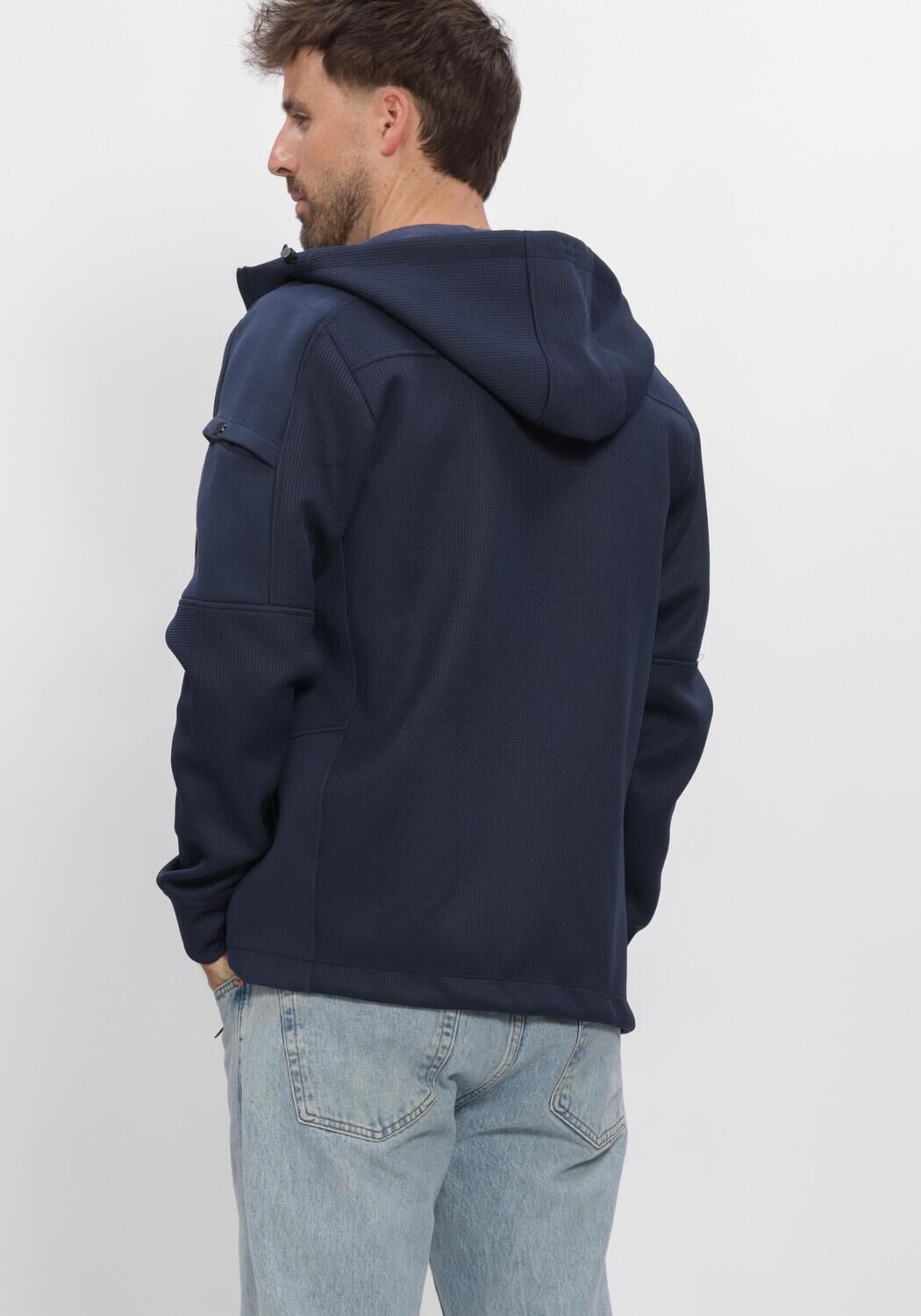Donkerblauwe CHASIN Sweater ADAN ZIP - large